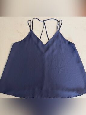Wet Seal Navy Strappy V-Neck Cami Top Size Small